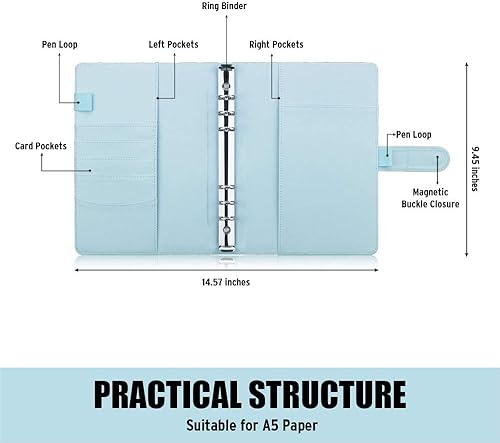 Vista 38 de Sooez -Carpeta A6 de argollas tipo cuaderno Lavanda