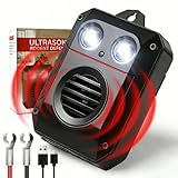 Marderschreck Dachboden Ultraschall, Marderschreck Garten mit Blitzlicht, Marderabwehr Haus IP65 Wasserdicht, Mäuseabwehr Mäuse Vertreiben, Marderschreck Batteriebetrieben mit USB-C kabel für KFZ