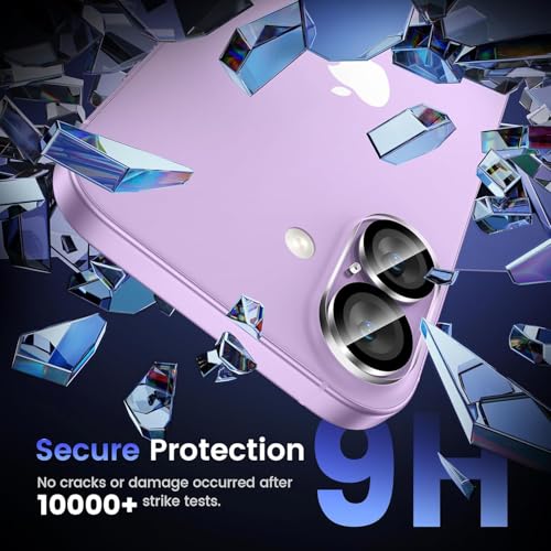 Image of (2 Pack Camera Lens Protector Tempered Glass for iPhone 17 - Alloy Metal Cover with Tempered Glass - Scratch Resistant, Easy Installation