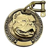 Auchic Vintage Pure Copper Pet ID Tags,Personalized Dog Tags,Three-Dimensional Relief Pet Pattern,Le