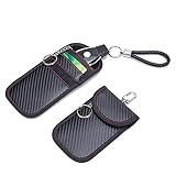 Anzhee Autoschlüssel Faraday Tasche, RFID-Signal blockierende Tasche für Autoschlüssel Sicherheit, Keyless Autoschlüssel Signal Blocker Tasche Faraday Tasche Handytasche Strahlenschutz 2 Pack Medium