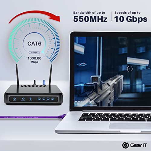 Gearit Cat6 Cable 0.5 Ft 6 In (100-Pack) - Cat6 Ethernet Cable, Cat 6 Ethernet Cable, Cat6 Patch Cable, Cat 6 Patch Cable, Cat 6 Cable, Network Cable, Internet Cable - Purple 0.5 Feet #TOP4