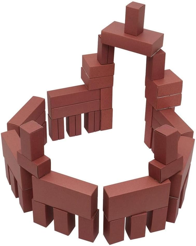 Kaplan Early Learning Jumbo Brick Blocks - 44-Piece Durable Cardboard Building Set, Block Play, Construction - Oversized, Lightweight Blocks for Early STEM and Creative Play for Toddlers, Ages 2+