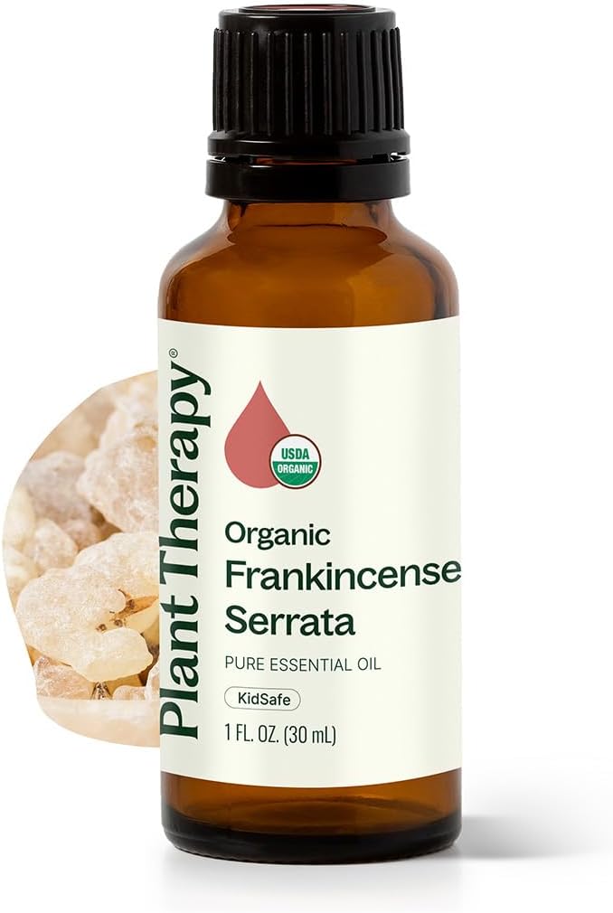 Organic Frankincense Serrata Essential Oil 100% Pure, USDA Certified Organic, Undiluted, Natural Aromatherapy, Therapeutic Grade 30 mL (1 oz)