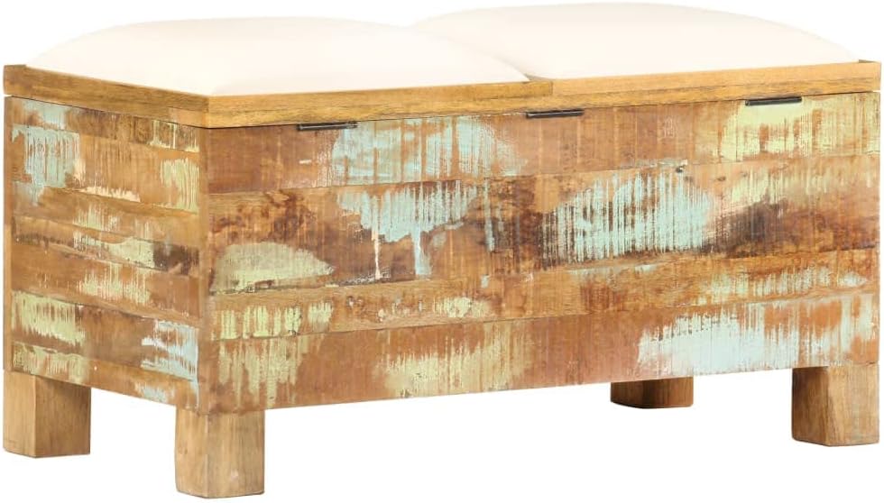 vidaXL Storage Bench Multicolored with Shades of Brown