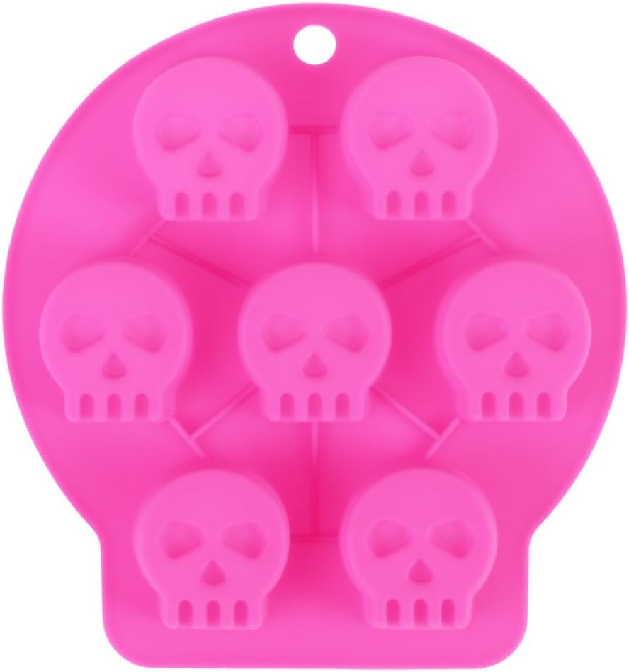 BESTonZON Silicone Soap Mold Animal Cookie Cutter Silicone Tray Skull Ice Tray Ice Cube Mold Cubes Maker Cake Pink Making Baking Tools s