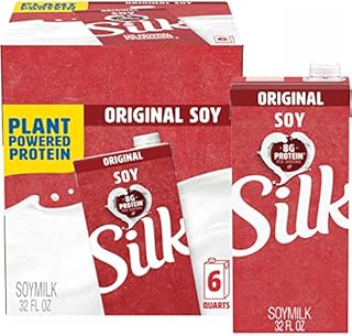 Silk Shelf-Stable Soy Milk, Original, Dairy-Free, Vegan, Non-GMO Project Verified, 1 Quart (Pack of 6)