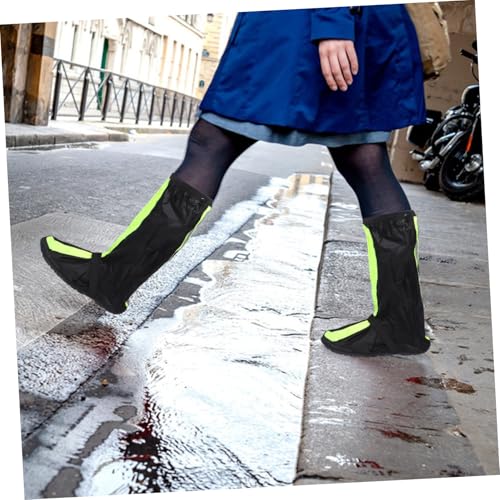Protector de calzado para ciclismo BESPORTBLE, cubierta antideslizante alta y larga para lluvia, color negro miniatura 2