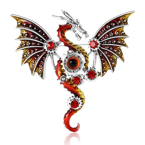 Image of WAKYME Dragon Brooch for Men Suit Lapel Enamel Pins for Suits Fashion Accessories Shirt Clip
