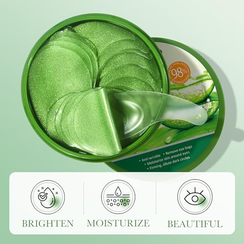 60 almohadillas para los ojos, almohadillas de colágeno, antiojeras, antiojeras, ácido hialurónico con aloe vera, parches antienvejecimiento, eliminan arrugas, bolsas de ojos, hinchazón, hidratantes - imagen 3