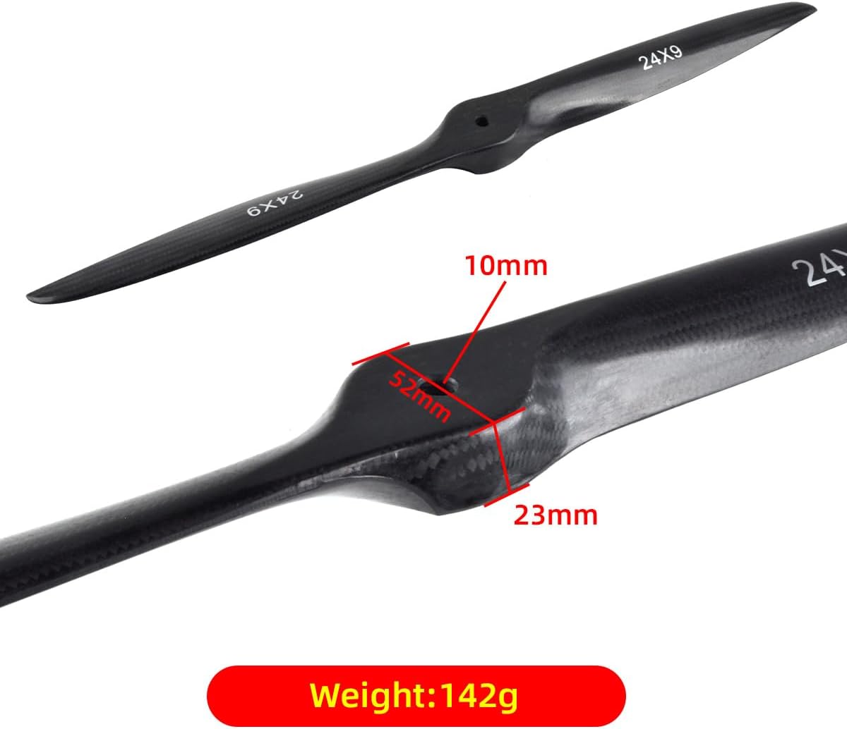ZYHOBBY 1PC RC Airplane Propeller PHM Petrol Powered Carbon Fibre Propeller (24 * 9)