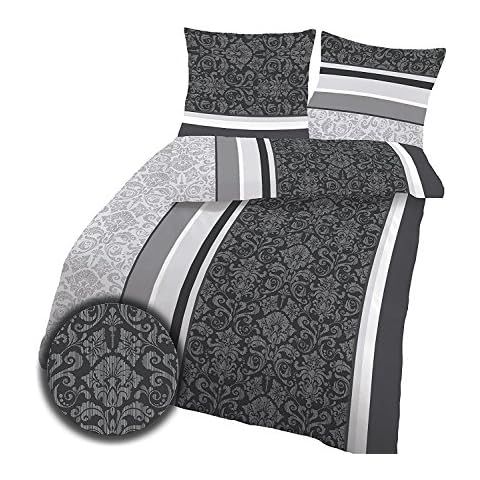 Fine Flannelette Duvet Cover Set Anthracite Grey Cover