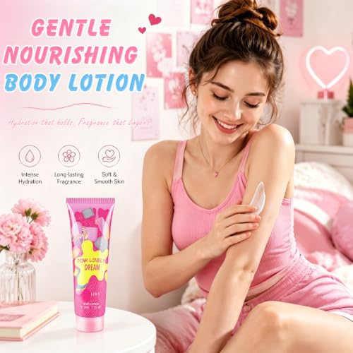 Fragrance Gift Set for Women and Girls, 50ml Body Lotion+50ml Perfume+20ml Travel Size Mini Perfume Gift for Girls, Sweet Candy Floral & Fruity Notes, Body Care Travel Set, Ideal for Everyday Use — view 5