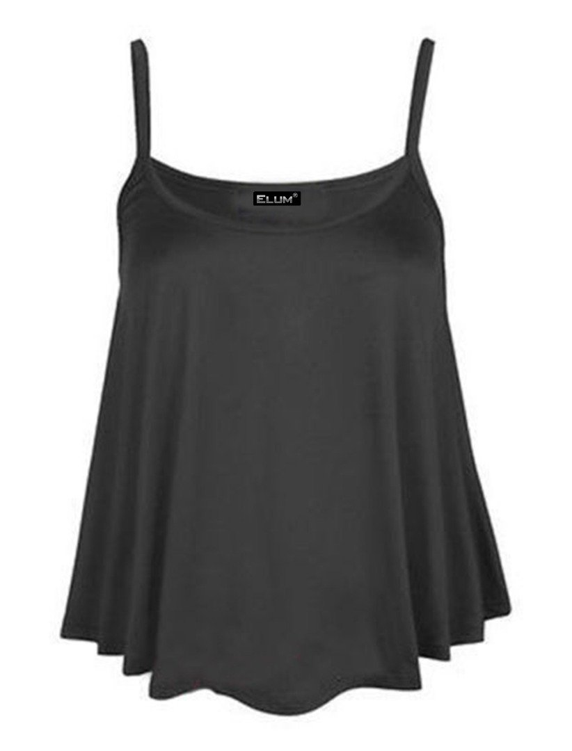 Elum Women's Charcoal ® Plain And Printed Cami Vest Top