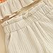 Baby Girl Summer Clothes Set Crochet Camisole Linen Shorts 2Pieces Toddler Little Girls Outfits with Pockets (Apricot, 18-24 Months)