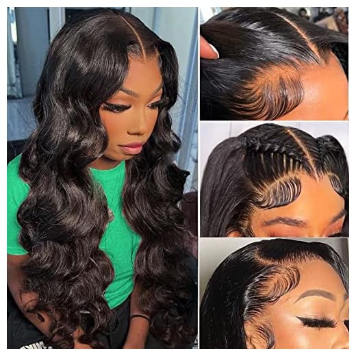 PIPIXIA Body Wave Lace Front Wigs Human Hair Pre Plucked 13x4 HD Transparent Lace Frontal with Baby Hair 150 Density Glueless Wigs for Black Women Natural Color 24 inch
