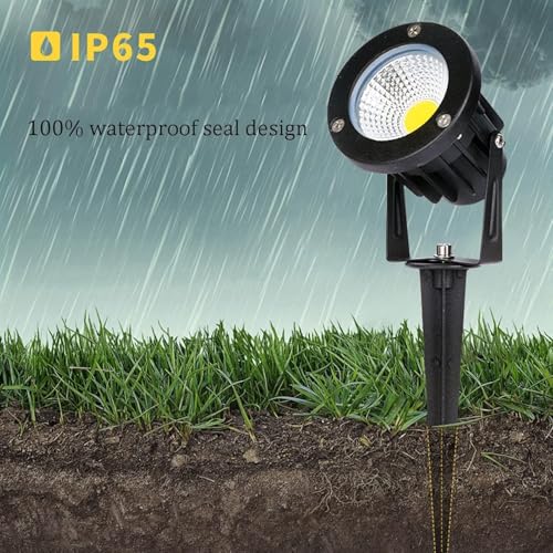 Projecteur LED extérieur étanche IP65 5W et lampe de pelouse de jardin de paysage rond - 5