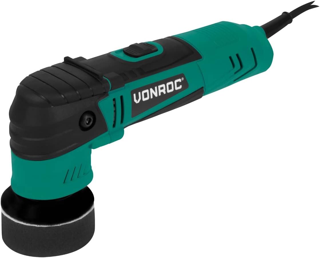 VONROC Dual Action Polisher with polishing pad attached