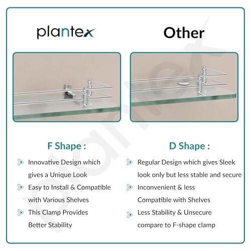 Plantex Multipurpose Transparent Glass Shelf for Bathroom/Living Room Wall Mount - Bathroom Accessories (Polished - 15x6 Inches - Pack of 1) (Image - 4)