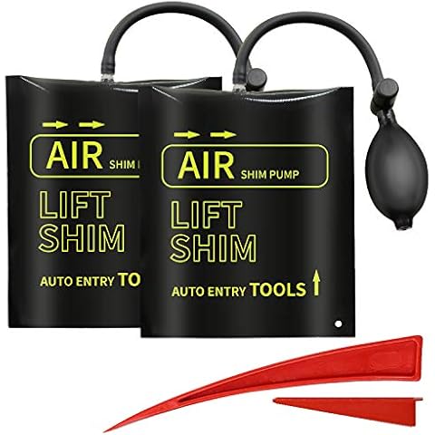 Car Air Wedge Pump-2pcs Wedge Up Bag Wedge Pump Alignment Tool Air Wedge Pump Wedge for Home Use Door Window Installation and Car Repair with Two Red Plastic Wedges Cover