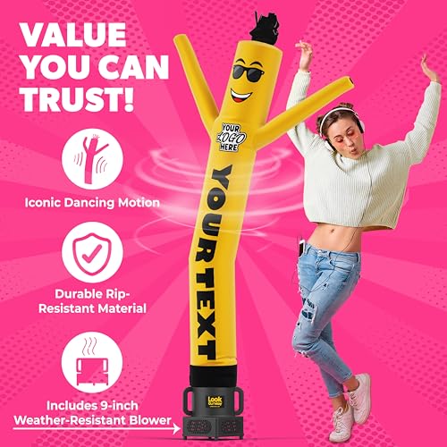 Image of LookOurWay Custom Air Dancers Inflatable Tube Man, 6-Feet Wacky Waving Inflatable Tube Guy with 9-inch Diameter Blower Set for Business Advertising