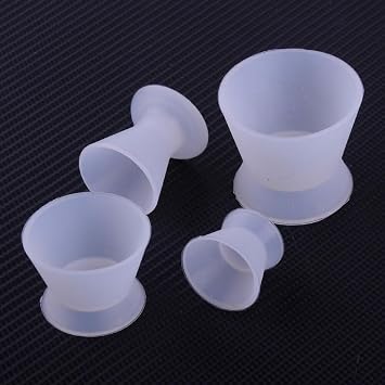 4 Pcs/Set 4 Size DENTAL LAB FLEXIBLE SILICONE DAPPEN DISH MIXING BOWL CUP