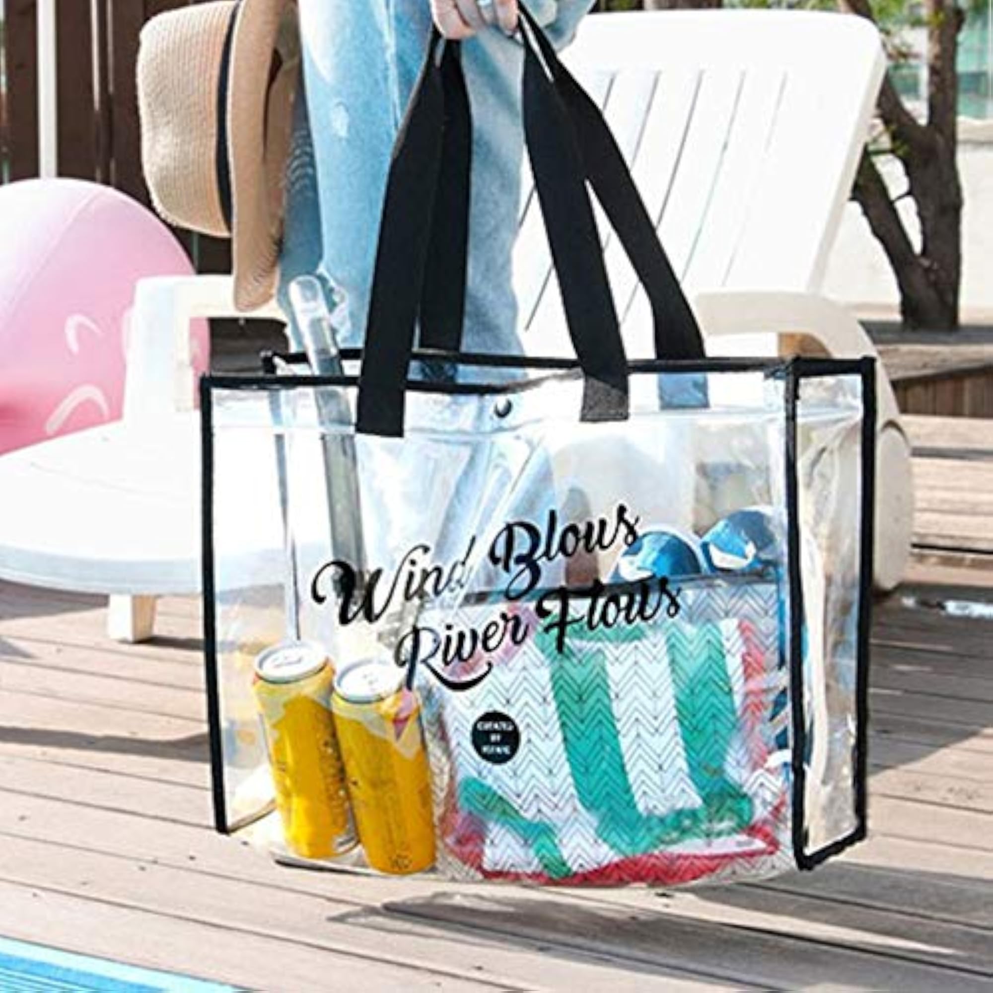 Stylish Portable Beach Bag, Full Capacity for Swimmers