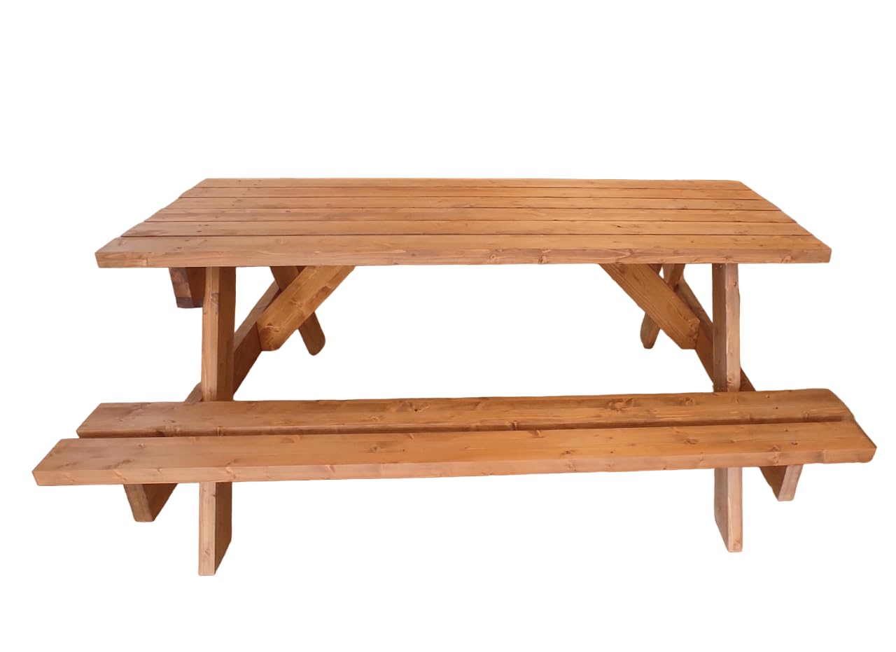 TOTAL WOOD 2012 Tavolo Picnic, Set Tavolo con Panche Tavolo Campeggio Giardino, Legno Abete Massello, Varie Misure