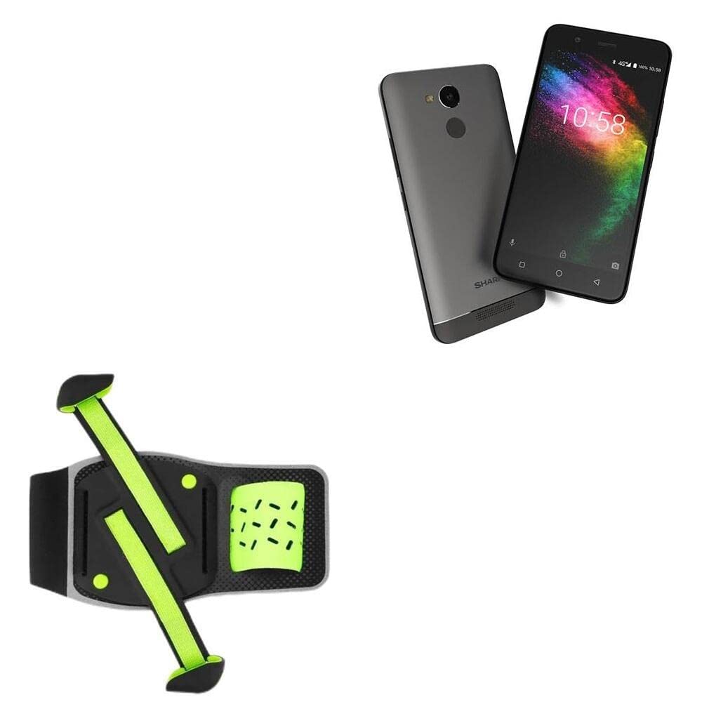 BoxWave Holster Compatible with Sharp Pi - FlexSport Armband, Adjustable Armband for Workout and Running - Stark Green