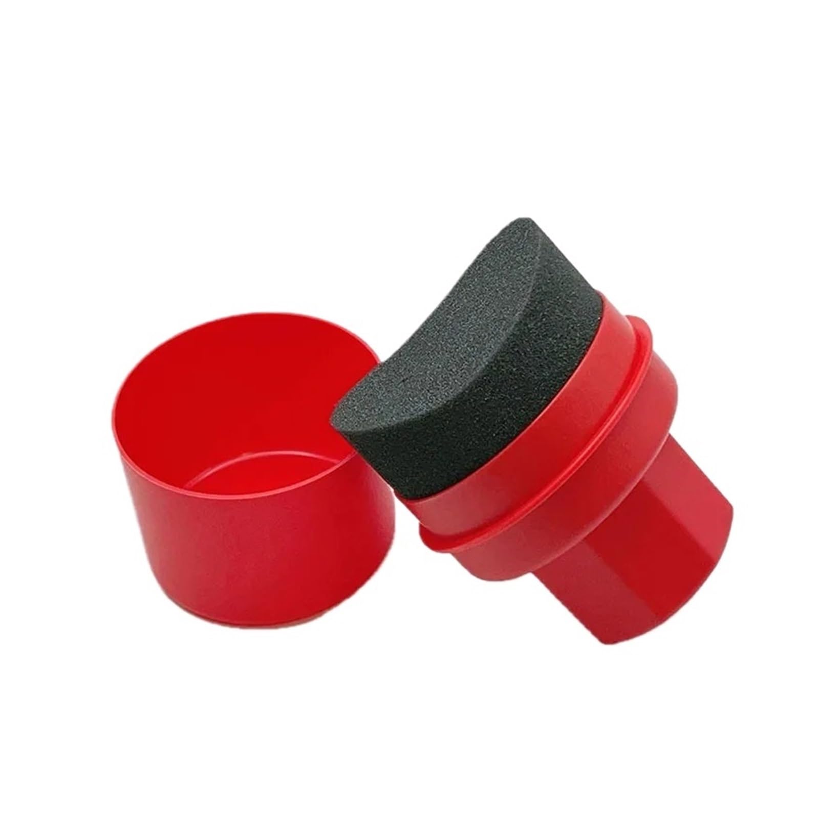 Car Wheel Polishing Waxing Curved Tire Sponge Brush With Cover Tire Clean Contour Dressing Applicator Pads For Car Accessories(Red)