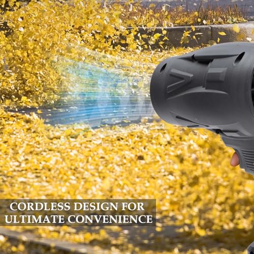 Image of Gigawatts 48V Cordless Air Blower with 10 Battery Cells Powered Charger Long Handheld Variable Speed Electric Leaf Blowing Vacuum for Lawn Home Care Car & Dust Cleaning (Pack of 1, Black)