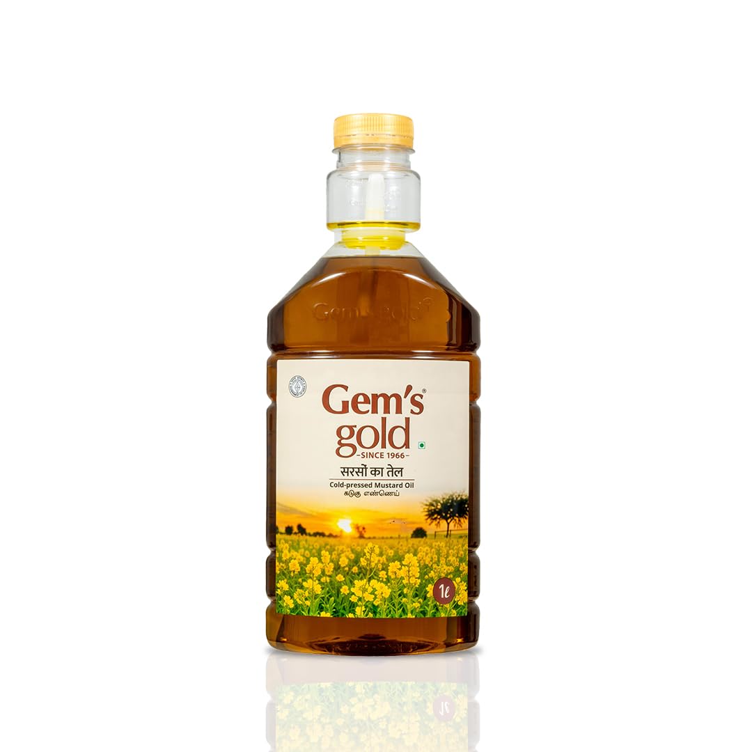 Gems Gold unrefined Cold Pressed Mustard Oil 1L