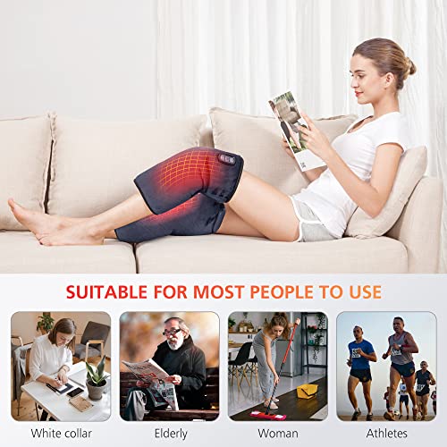 Comfier Knee Massager With Heat And Compression,Vibration Knee Massager With Heating Pad For Knee Pain Relief, Leg Massager, Heated Knee Pad For Stress Relief (Large Size-Grey) #TOP5