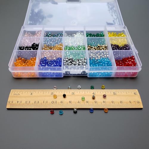 Image of 4mm Rondelle Glass Beads for Jewelry Making, Faceted Briolette Crystal Spacer Beads for Bracelets Necklaces Earring, 1605pcs