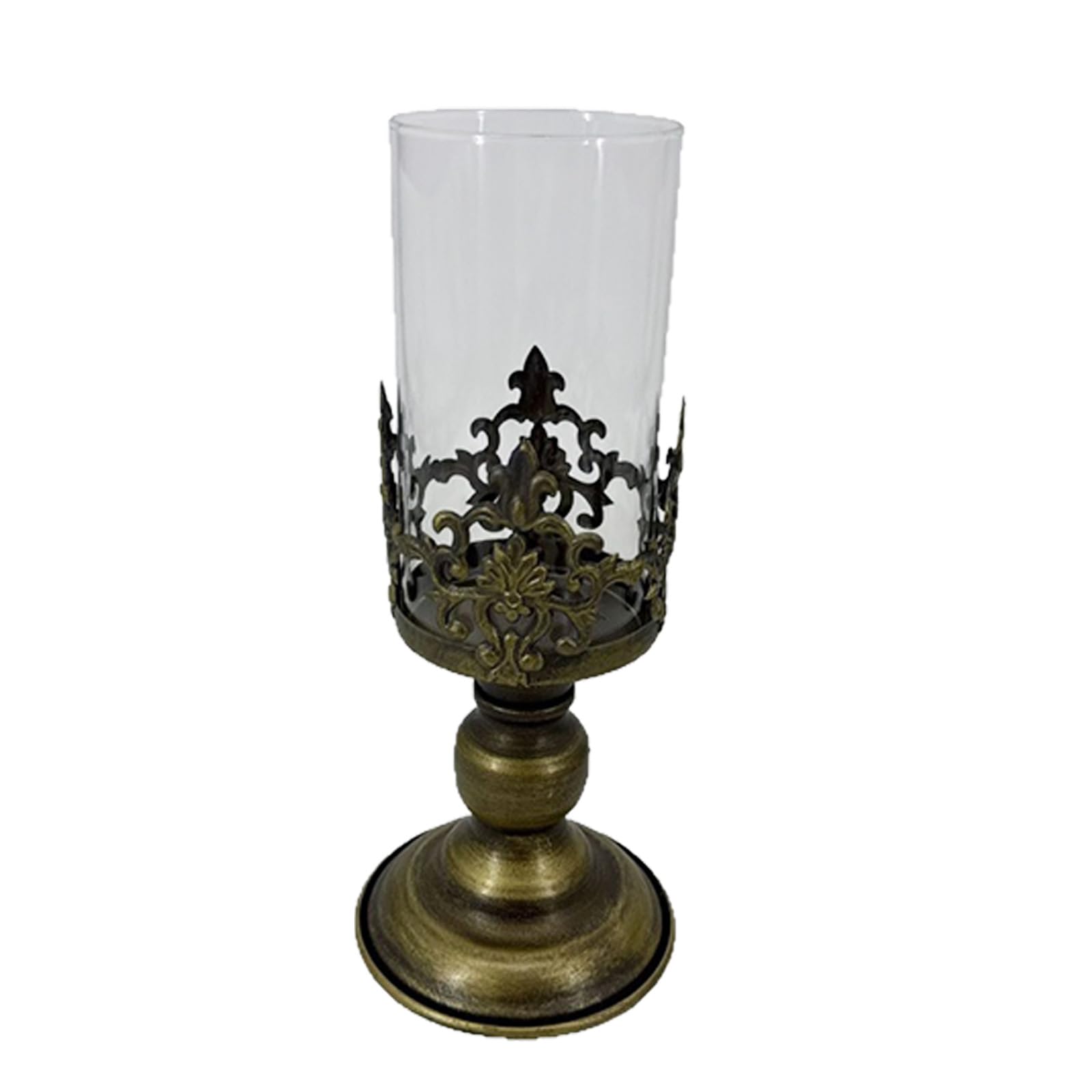 Jazuaiao Windbreak Holders Pillar Candleholders with Clear Glass Sleeve Decorative Stand for Centerpieces Holders with Clear Glass Sleeve