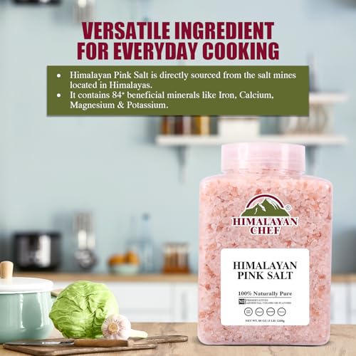 Image of Himalayan Chef Coarse Pink Himalayan Salt, 5 lbs 2-Pack - Pure, Natural, Mineral-Rich, Kosher, Ideal for Grinder Refills, Cooking, Seasoning, Baking