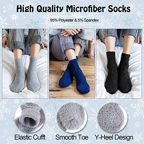 Image of LANLEO 5 /6 Pairs Womens Super Soft Fuzzy Plush Warm Winter Home Sleeping Slipper Socks