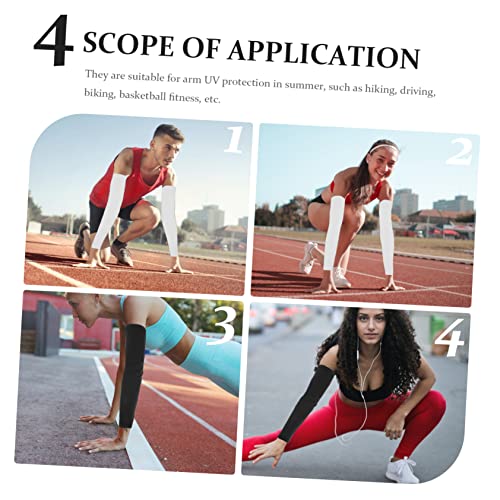 Baluue 6 Pares De Braçadeiras Respiráveis ​​De Cor Sólida Mangas De Ciclismo Refrigeradores De Braço