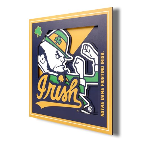 YouTheFan NCAA Notre Dame Fighting Irish 3D Logo Series Wall Art - 12x12