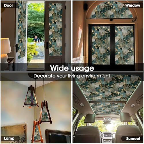 Vinilo decorativo para ventana 15.7x118 in Teal Gold miniatura 5