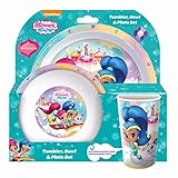 Shimmer And Shine Childrens/Girls Official 3 Piece Dinner Set (One Size) (Multicolored)