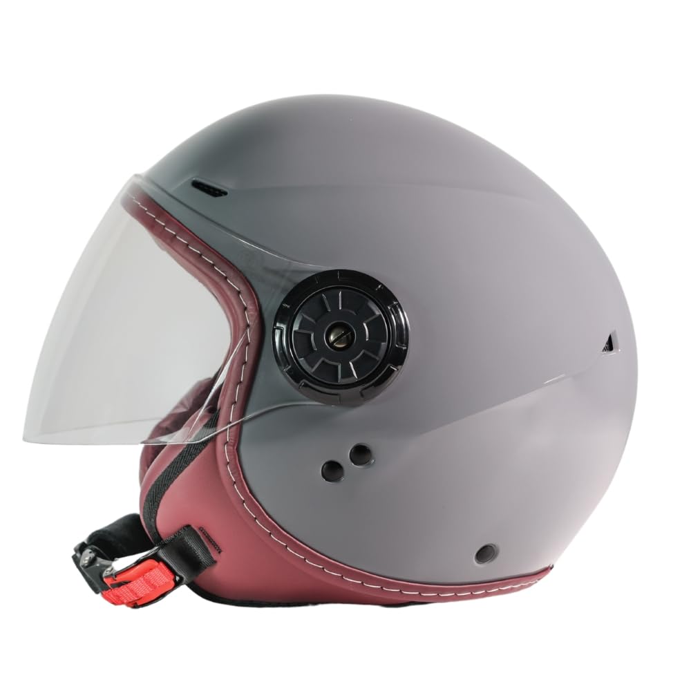 ORIGINE Casco Moto Jet Omologato ECE 22.06, Casco Scooter Urbano Leggero e Compatto con Visiera Trasparente Lunga - 4
