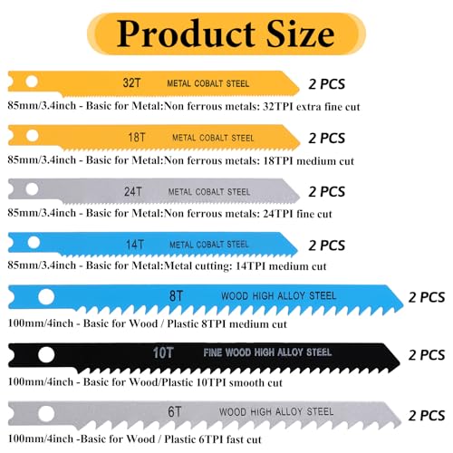 14 PCS U-Shank Jigsaw Blade Set