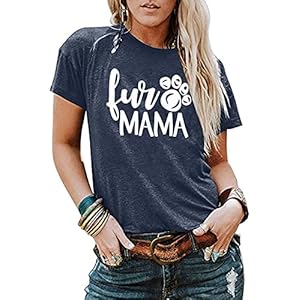 Womens-Dog-Mom-T-Shirt-Dog-Mama-Gifts-Cute-Letter-Print-Tee-Mothers-Day-Tshirt-Funny-Graphic-Short-Sleeve-Top Mama Shirt for Women Dog Mom Shirt Funny Dog Paw Graphic Tee Dog Lovers Shirt Casual Short Sleeve Tops