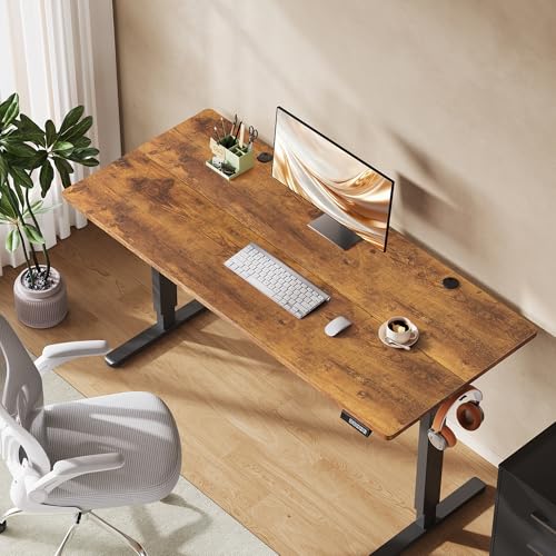 Miniatura 2 de DEVAISE Escritorio Elevable Eléctrico,Mesa Regulable Rltura 160 x 70cm con 3 Memorias,Mesa de Oficina con Panel Inteligente en Casa con Tablero Ensamblado, Roble Natural
