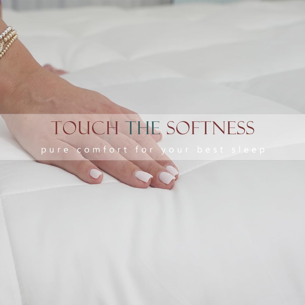 ACCURATEX Edredón Ligero de 240 × 220 cm, Ropa de Cama de Verano, 250 g/m², Suave y Transpirable, edredón Acolchado con 8 Trabillas, Color Blanco