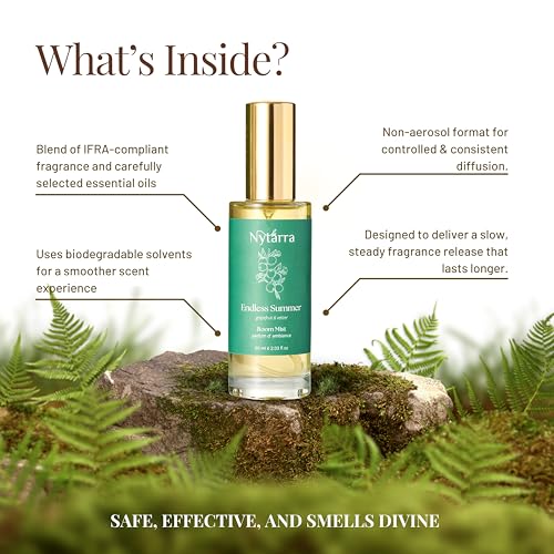 Image of Nytarra Luxury Room Mist Spray Endless Summer | Air Freshener, Fragrance for Living Room, Washroom, Bedroom, Home, Office | Long Lasting & No Alcohol, No Parabens, No Toxins | Vetiver & Musk