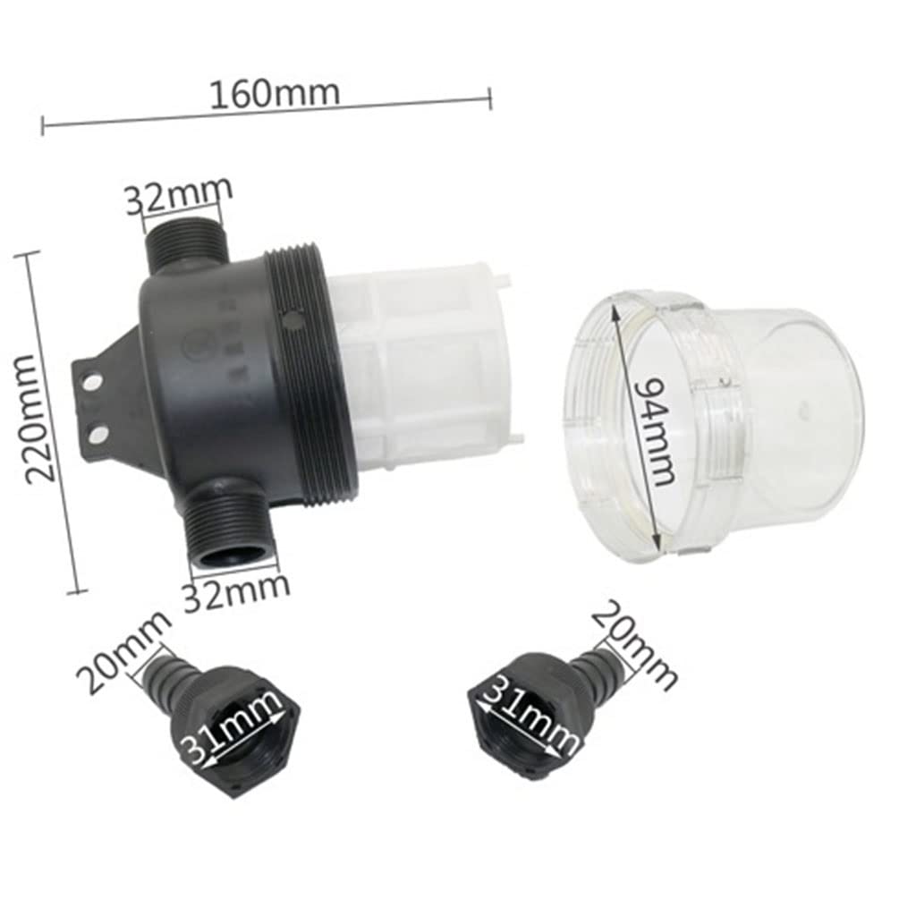 Filtros para tuberías Filtro de bomba agua alto caudal for hidrolimpiadoras (20 mm y 25 mm), prefiltro transparente malla 40 for riego jardines uso agrícola(20mm)