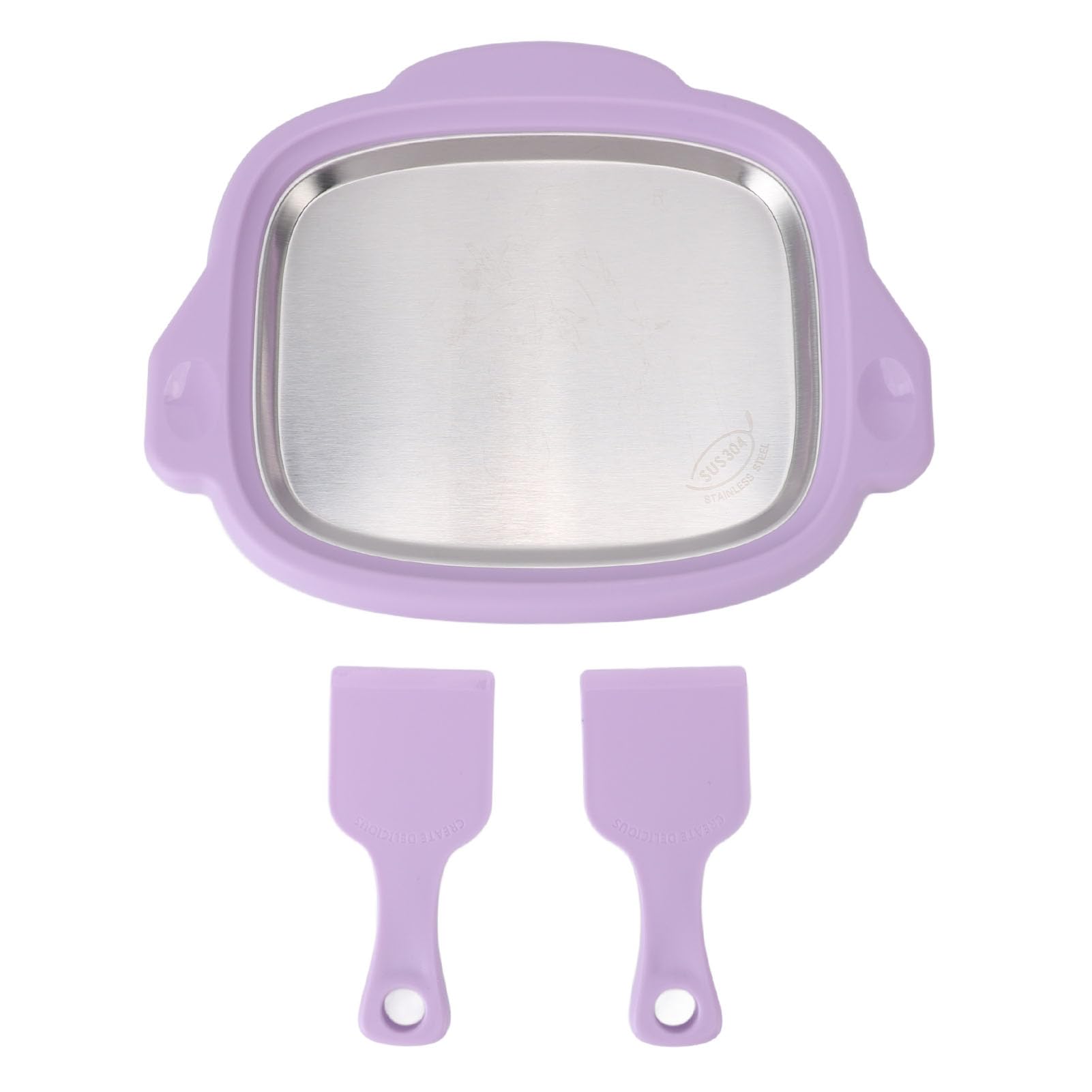 Rolled Ice Cream Maker Machine, Stainless Steel Ice Cream Roller with 2 Shovels DIY Frozen Treat Maker for Family Fun (3)