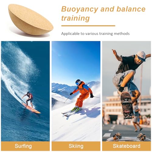 Kork Halbkugel Balance Board, Massives Naturkork Antirutsch, Gleichgewichtstrainer Ø15 cm H 7,5 cm, Passend für Balanceboards Wackelbretter, Für Fitness Yoga Pilates Reha Boardsport Erwachsene Kinder